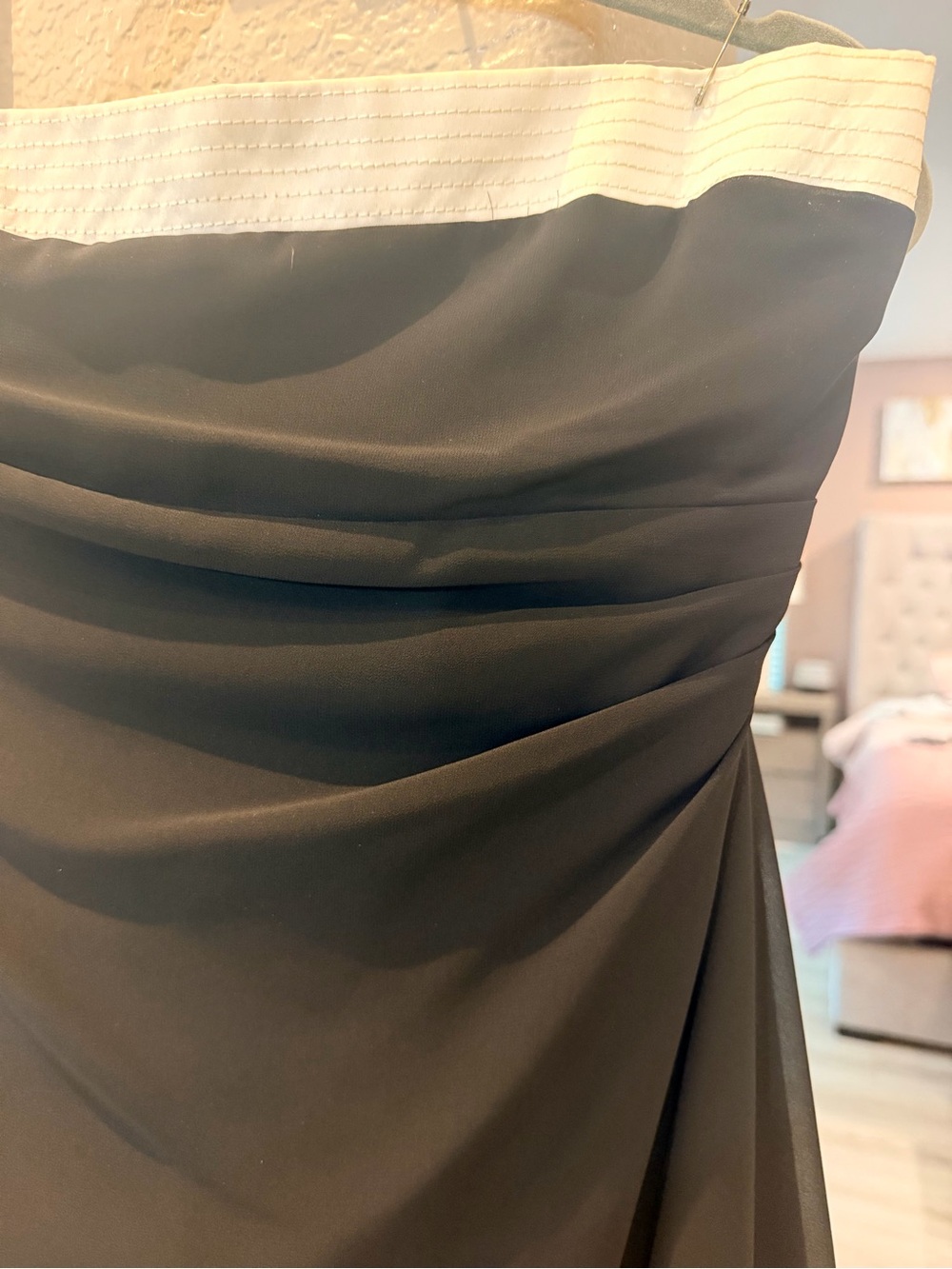 Strapless Black Dress with White Band